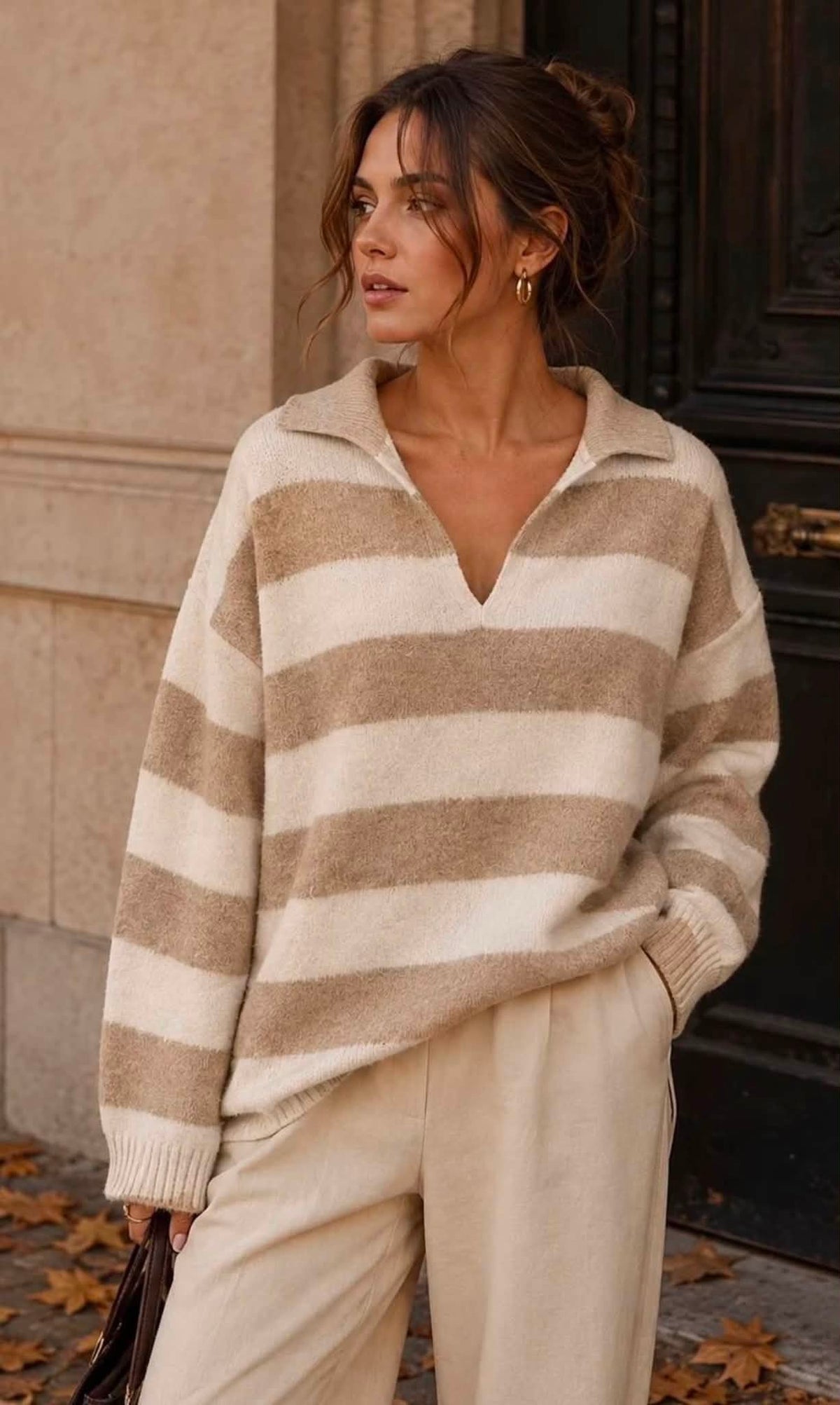 Luxe strip knit jumper