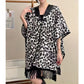 P.u tassel animal print cape