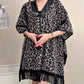 P.u tassel animal print cape