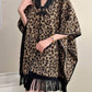 P.u tassel animal print cape