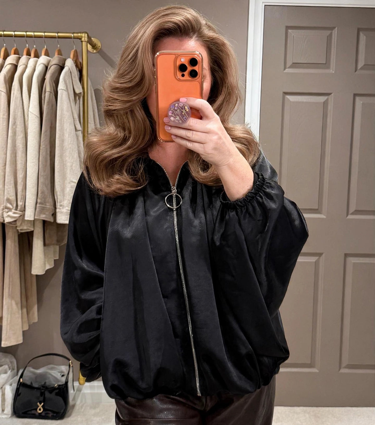 The Amelia silky puff sleeve jacket