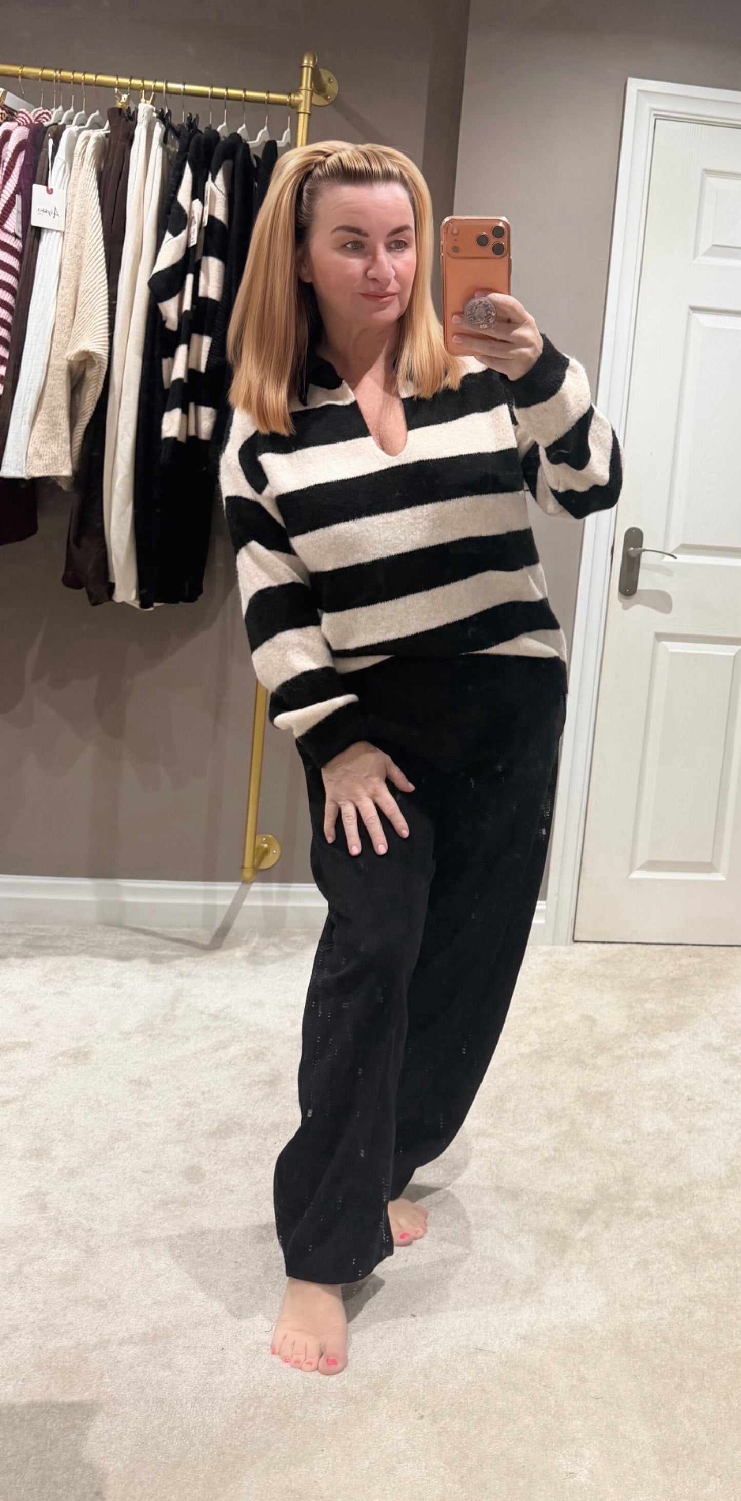 Luxe stripe knit jumper