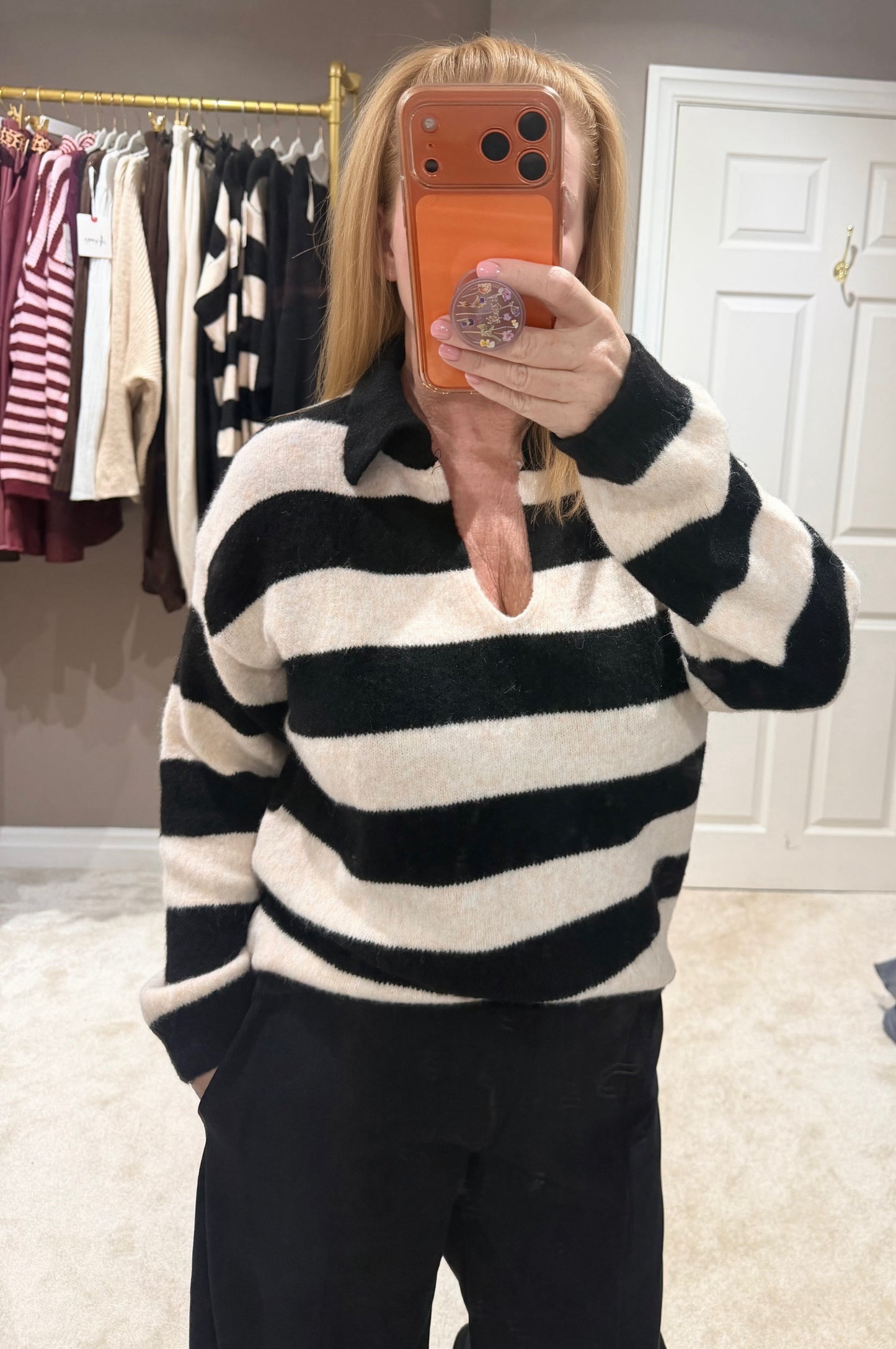 Luxe stripe knit jumper