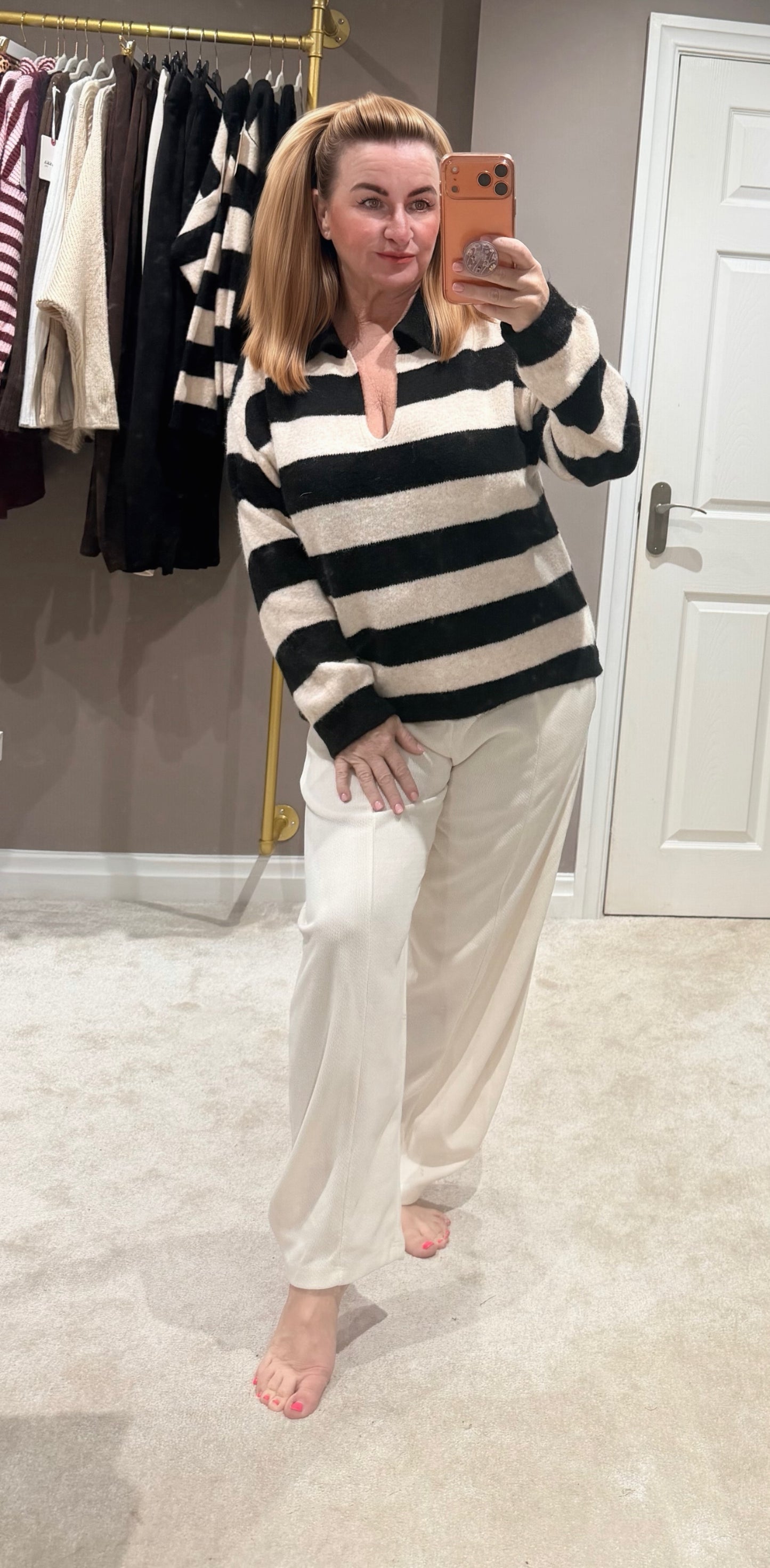 Luxe stripe knit jumper