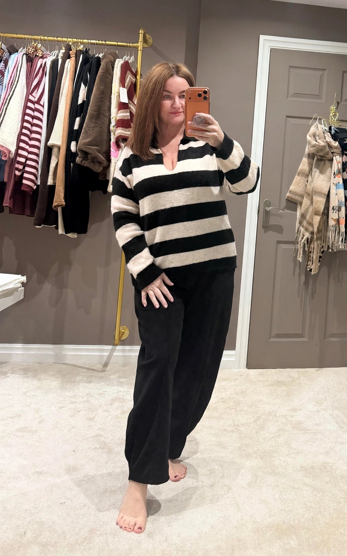 Luxe stripe knit jumper