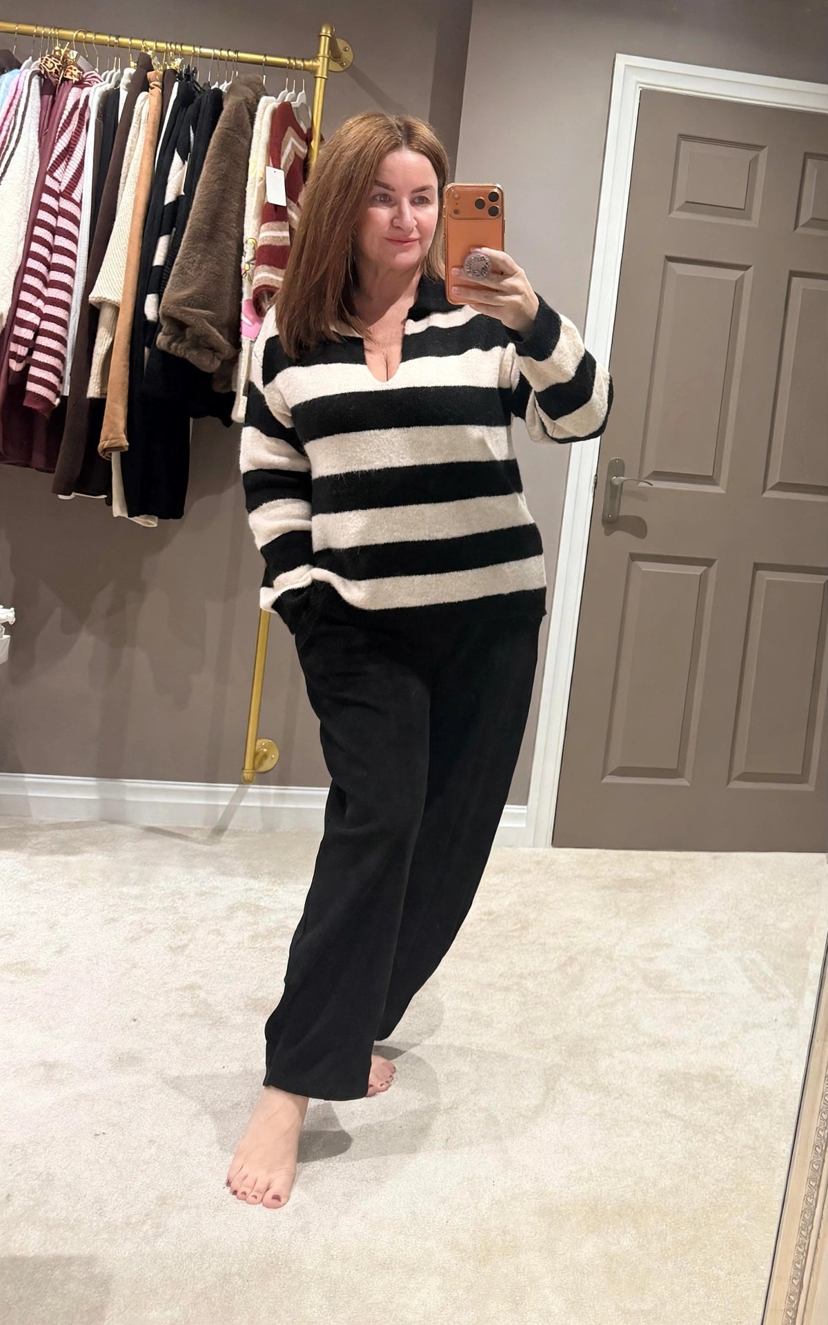 Luxe stripe knit jumper