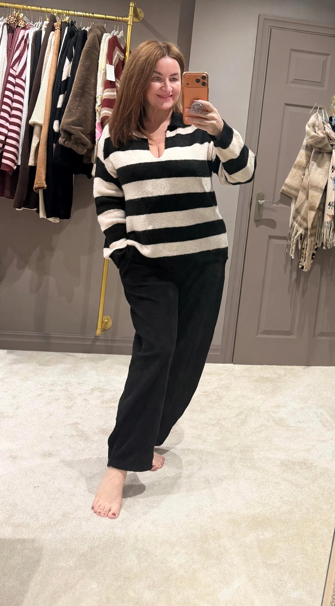Luxe stripe knit jumper
