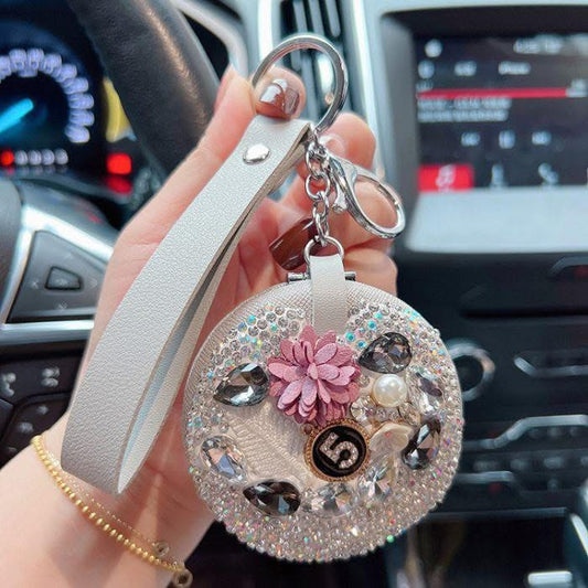 The flower 5 compact mirror bag charm