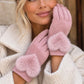 Heart motif suede gloves
