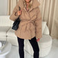 Camel puffer coat