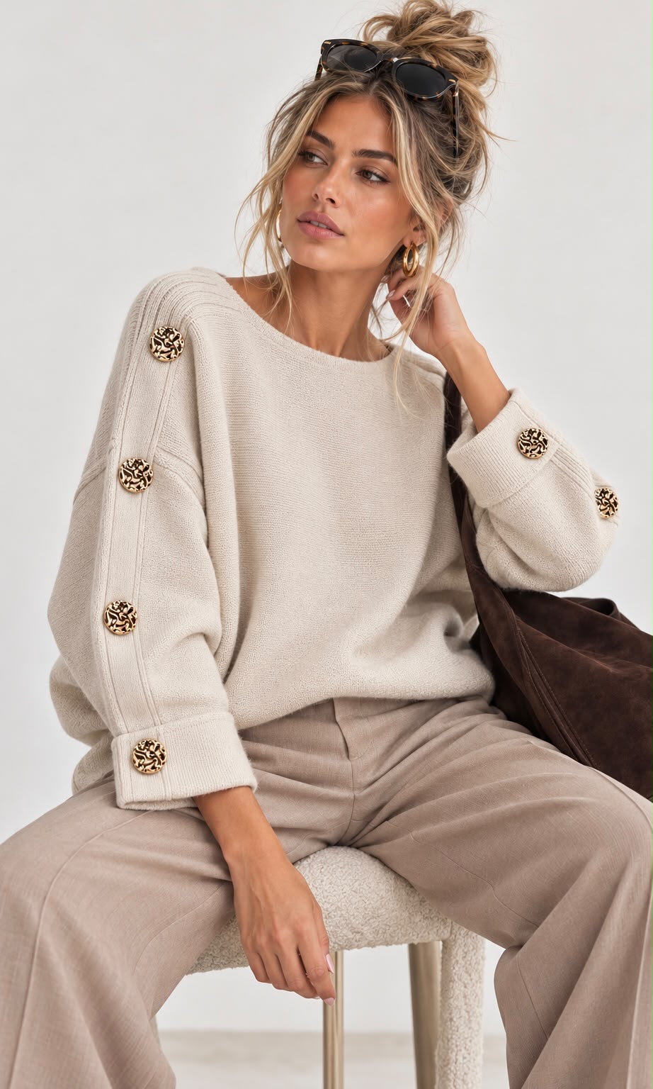 The Emily gold button jumper
