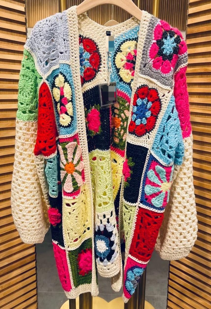 The India crochet long cardigan