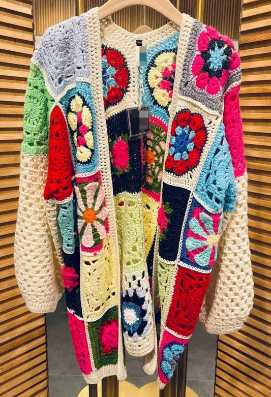 The India crochet long cardigan