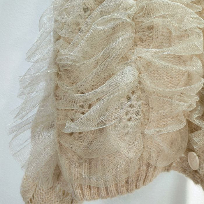 The organza ruffle cardigan