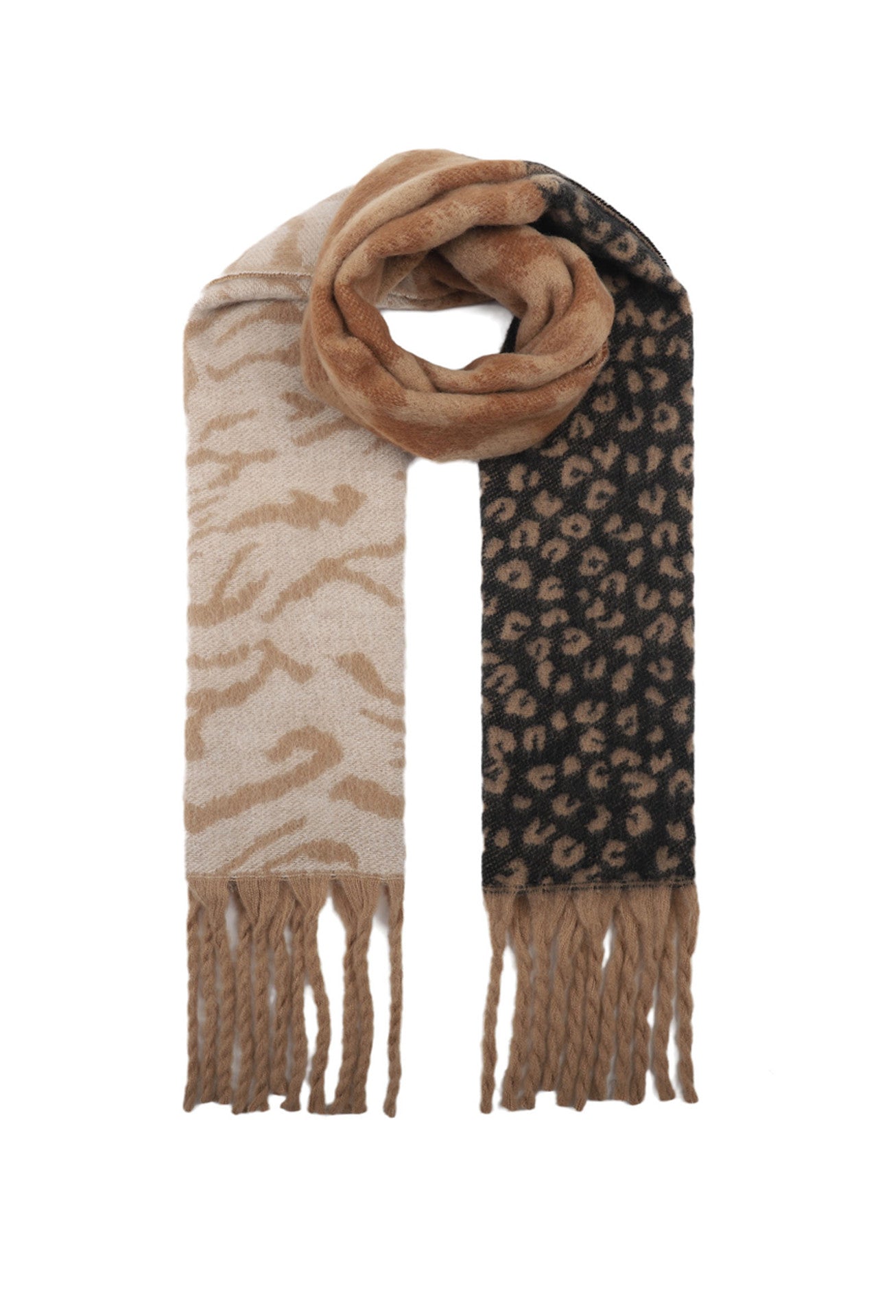 Dual leopard print scarf