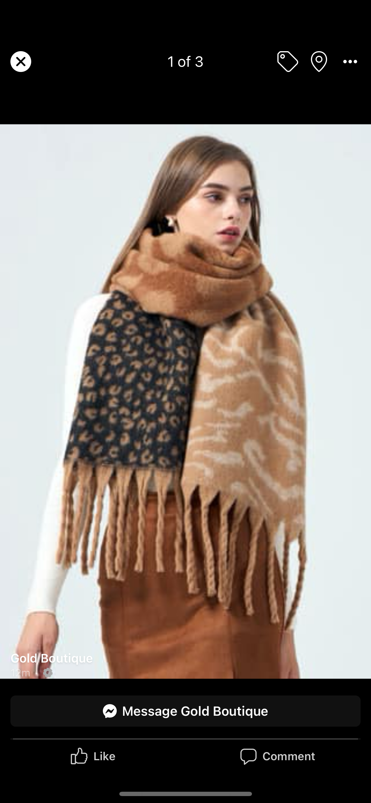 Dual leopard print scarf